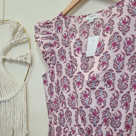 NEW J.Crew Factory Ruffle Sleeve Midi Dress Size 0 - Picture 5 of 6